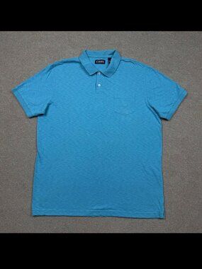 Chaps Mens Polo Shirt Size L Blue Short Sleeve Collar Ralph Lauren Vintage 90s
